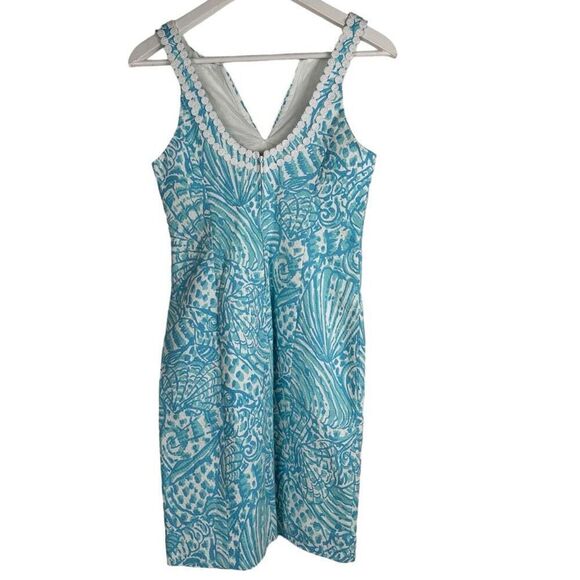 Lilly Pulitzer Valli Stretch Shift Dress in Succulent Blue Sea size 00 - Picture 4 of 11